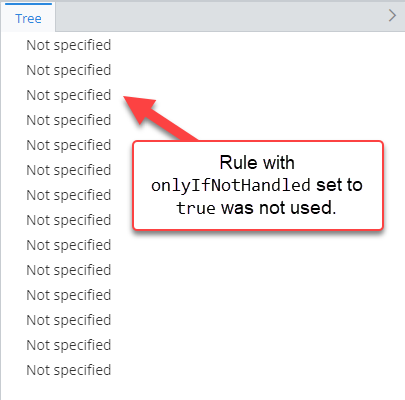 Example of using onlyIfNotHandled attribute