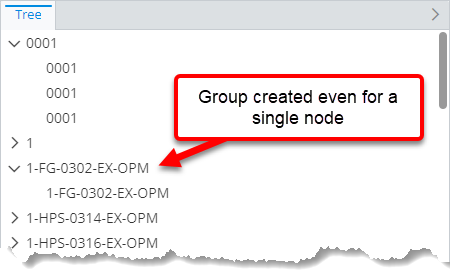 Example of using "create group for single item" attribute